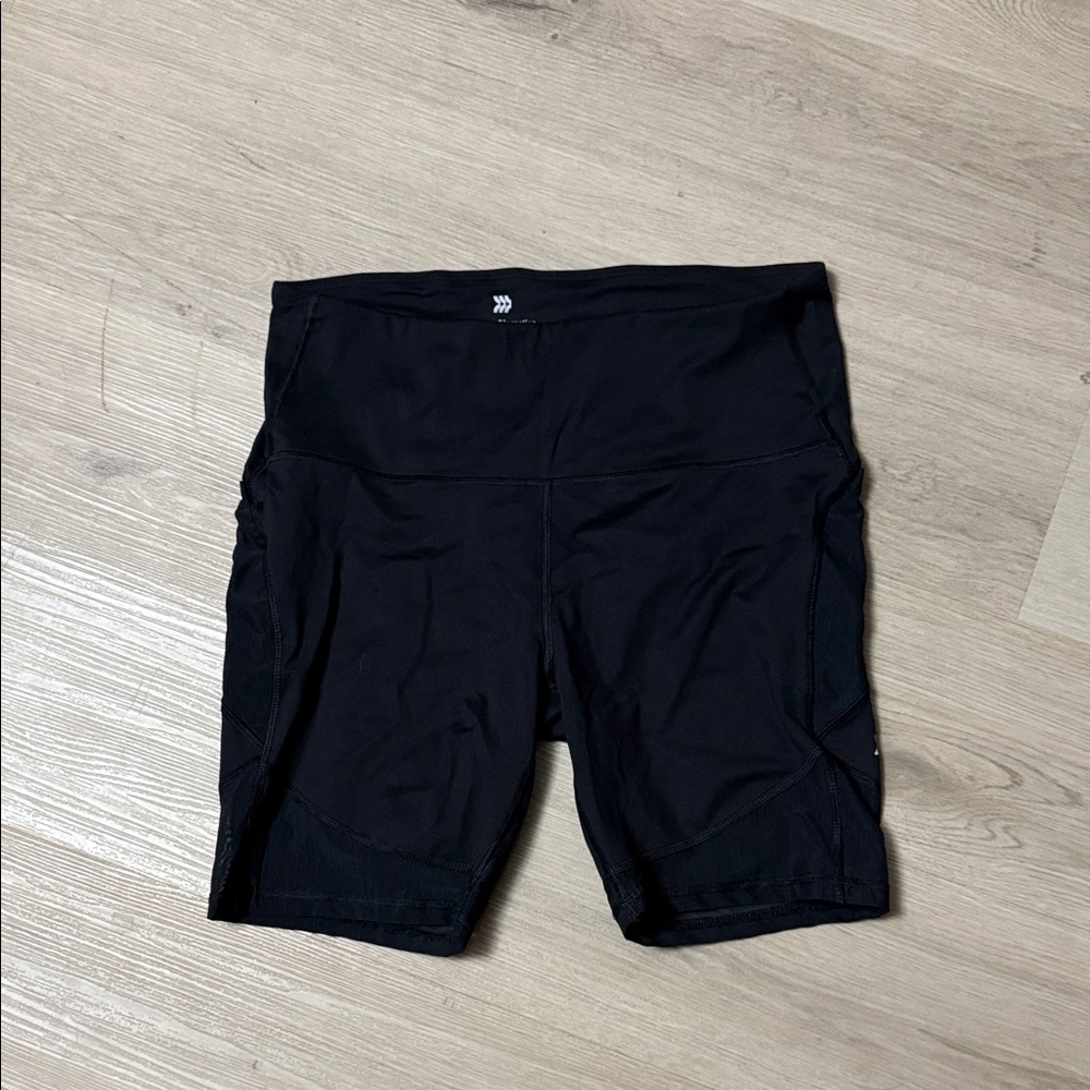 All in Motion Black Athletic Workout Gym Lounge Biker Mesh Shorts